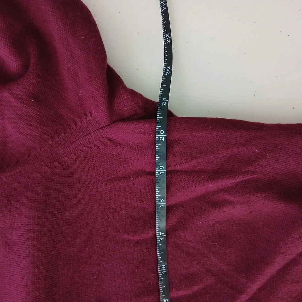 Banana Republic Sweater Mens Large Burgundy Extra Fine Merino Wool V-Neck Preppy